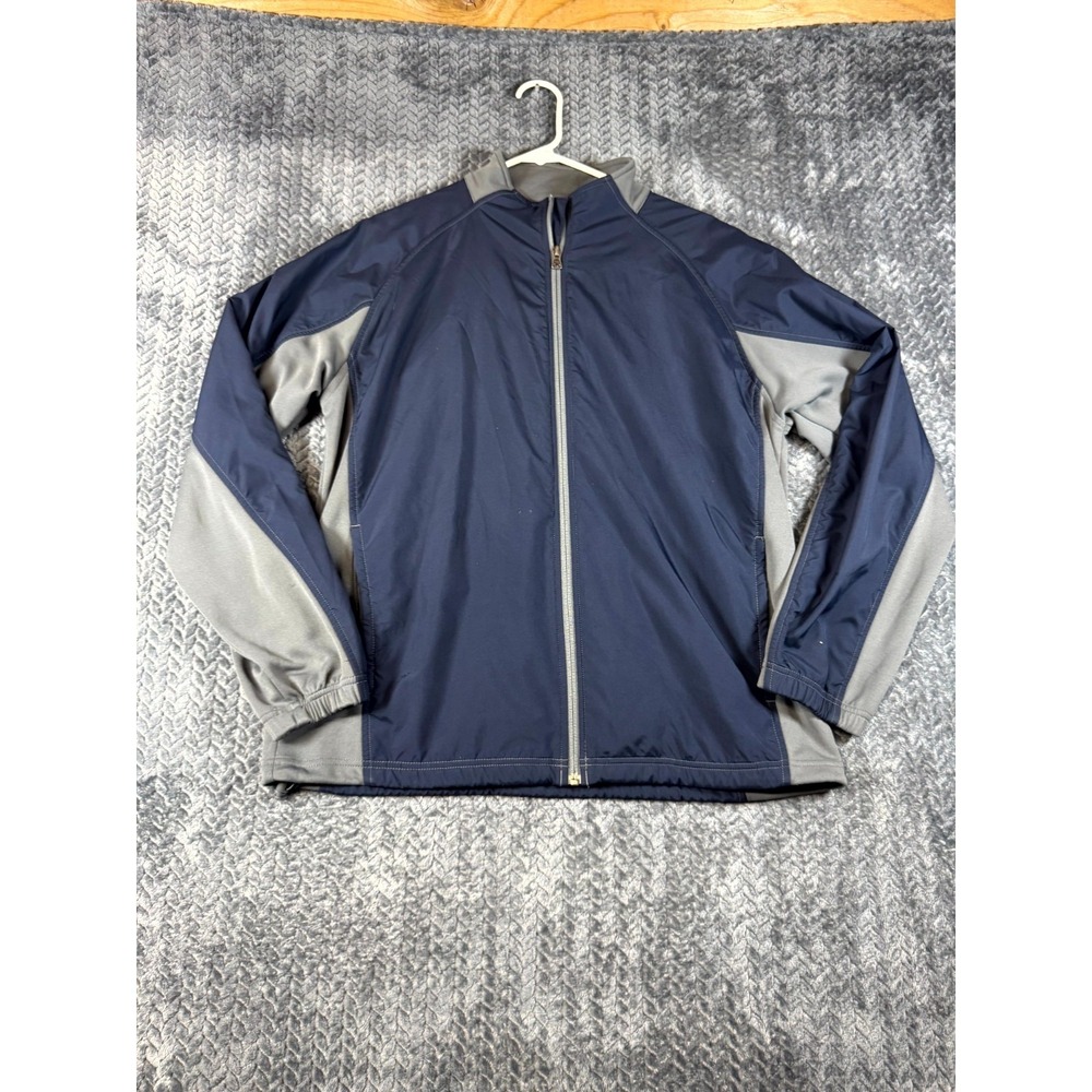 Charles River Apparel Golf Jacket Mens Medium Navy Blue Raglan Sleeve Full Zip